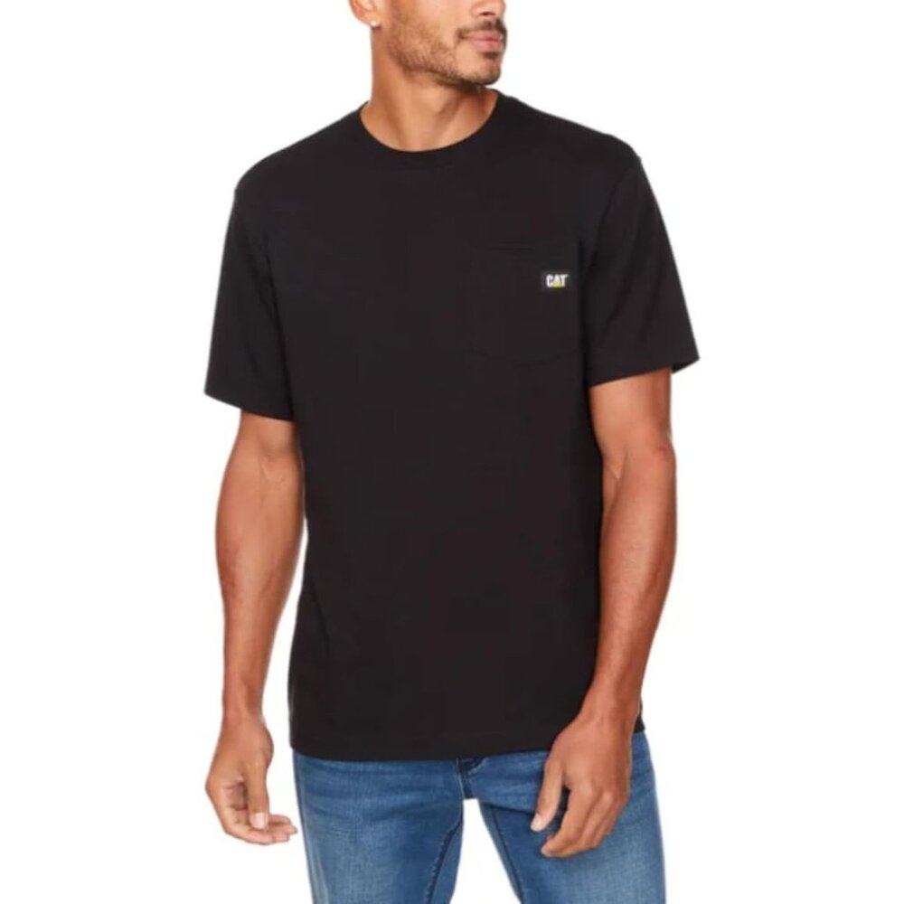 Caterpillar NWT Mens Black Short Sleeve Crew Neck Pocket T-Shirt, XXL